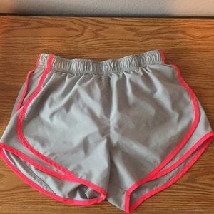 Grey and pink nike shorts